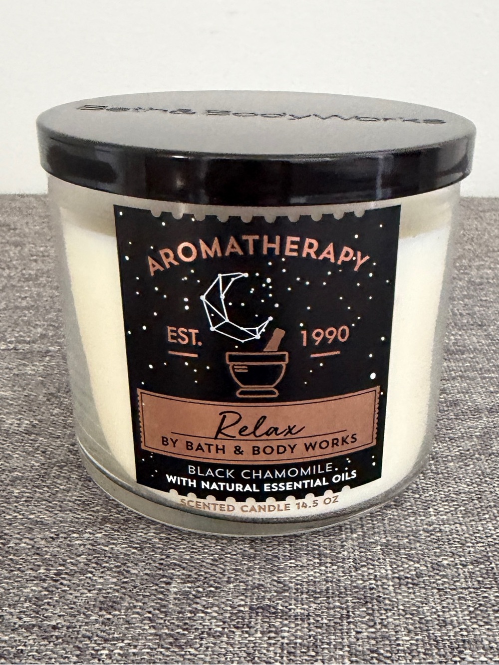 Bath & Body Works Black Chamomile Scented Candle NEW 14.5 Oz Aromatherapy Relax